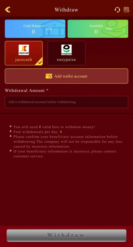 withdraw your earnings from PKMEGA